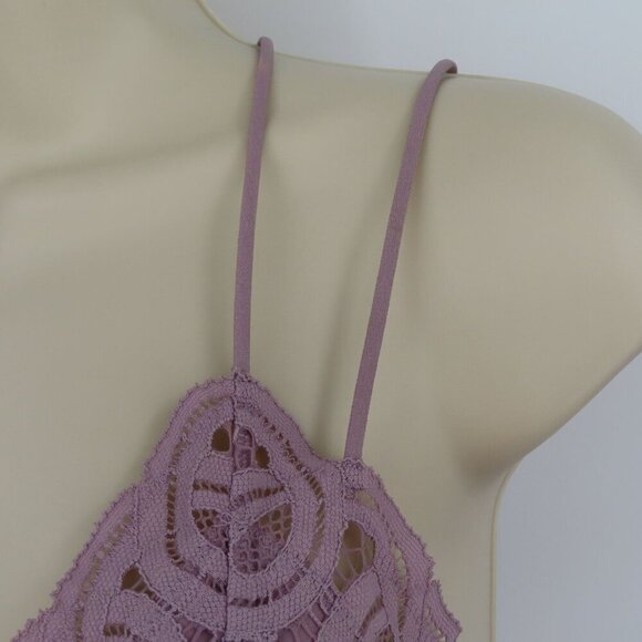 PINK Victorias Secret Medium Purple Lace Bralette Bra Strappy Wireless Lined - Picture 5 of 14
